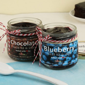 Combo of Chocolate and Blueberry Jar Cakes