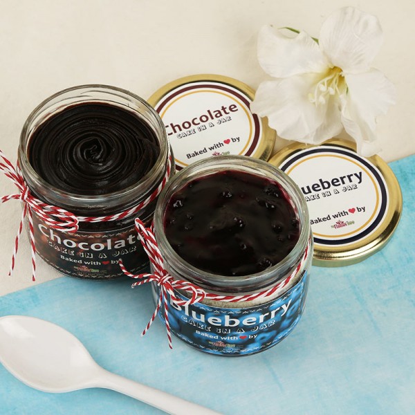 Chocolate Blueberry Jar Cakes. Normal view!