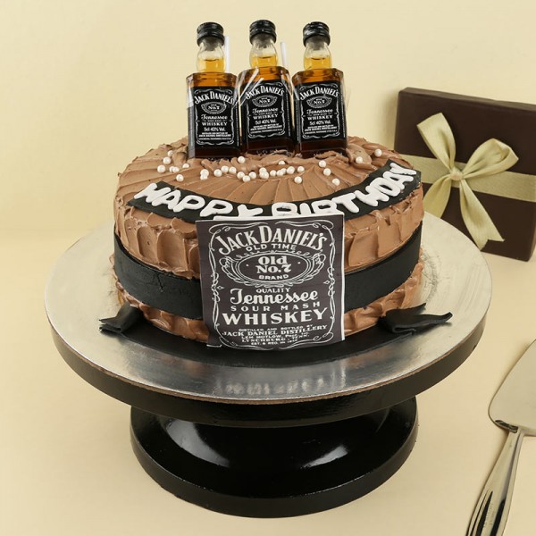 Jack Daniels Bottle Shaped Cake | Winni.in