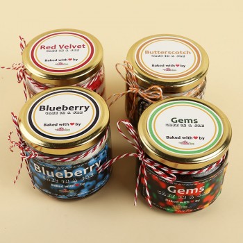 Set of 4 Chocolate,Butterscotch,Blueberry and Red Velvet Jar Cakes