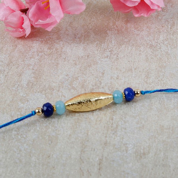Classic Golden Centerpiece Rakhi
