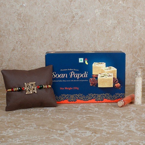 Swastika Rakhi And Soan Papdi Combo