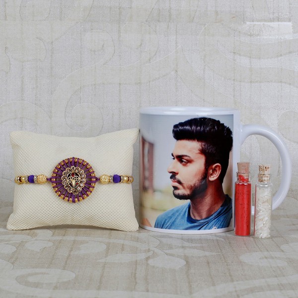 Gorgeous Rakhi With Personalized Mug