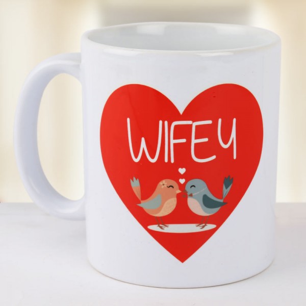 Printed White Mug for Wife
