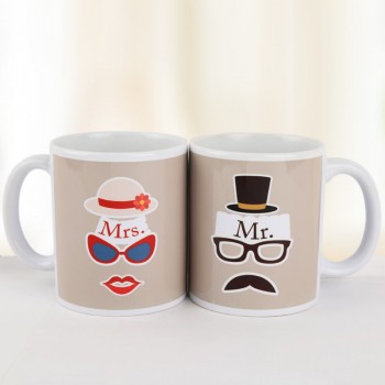 Printed Mr and Mrs Coffee Mug for Couple