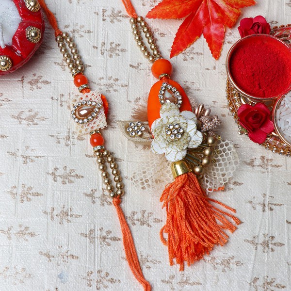 Designer Bhaiya Bhabhi Rakhi Set