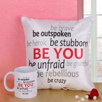 Be You Printed Mug and Cushion