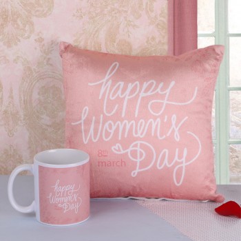 Happy Womens Day Mug and Cushion