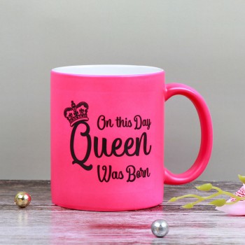 One Pink Color Birthday Neon Coffee Mug For Her