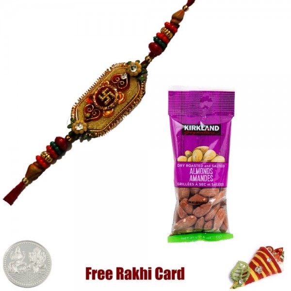 Ethnic Rakhi with 50 grams Almonds