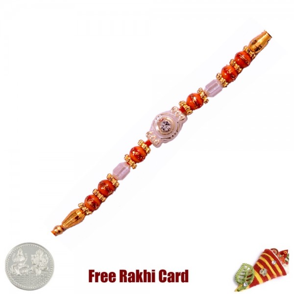 4 Stone Rakhi with Free Silver Coin