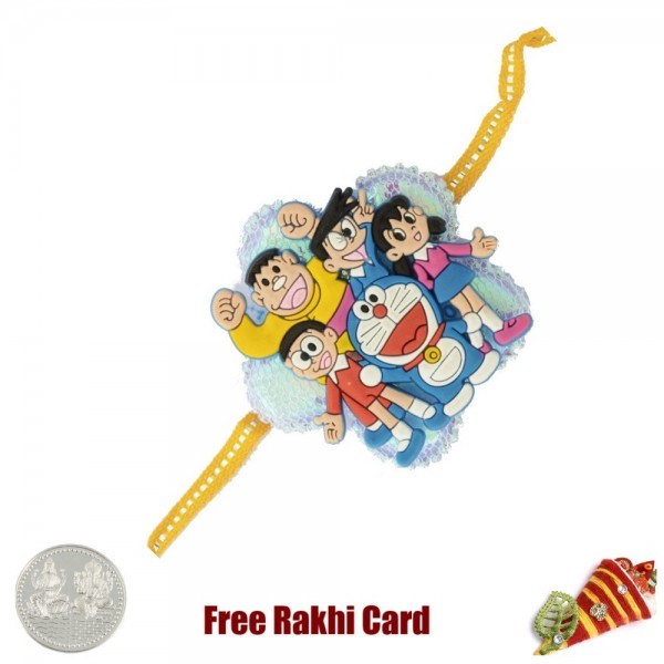 Doremon Group Rakhi with a Free Silver Coin