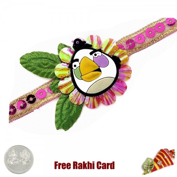 Angry Bird Character Rakhi with a Free Silver Coin