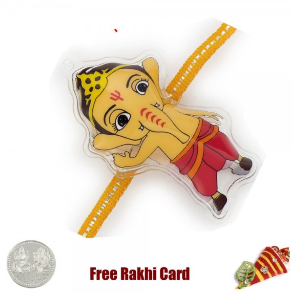 Bal Ganesha Rakhi with a Free Silver Coin