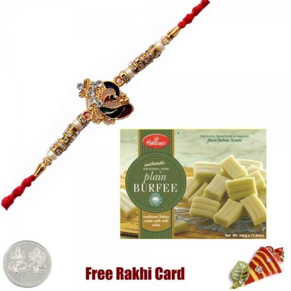 1 Rakhi with Haldiram Plain Burfee 400 grams