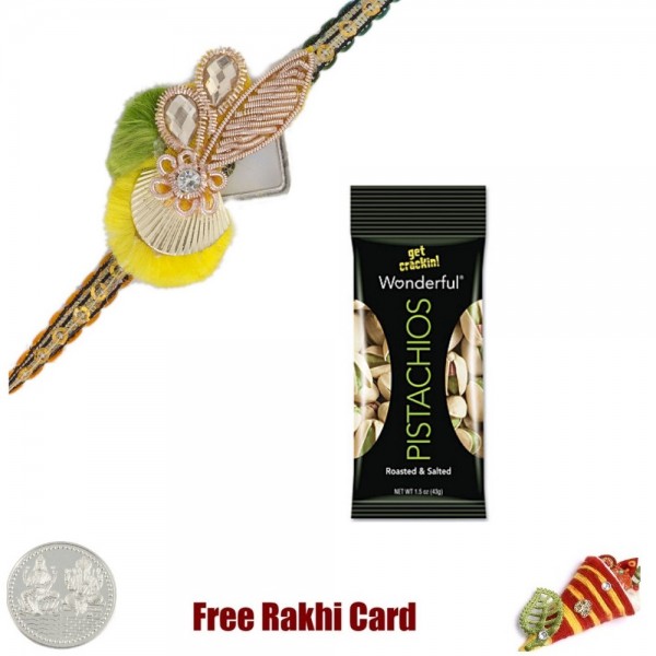 Zardosi Rakhi with 50 grams Pistachios