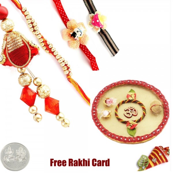 Rakhi Thali with Family Rakhi Set