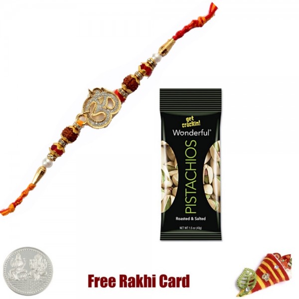 Ethnic Rakhi with 50 grams Pistachios