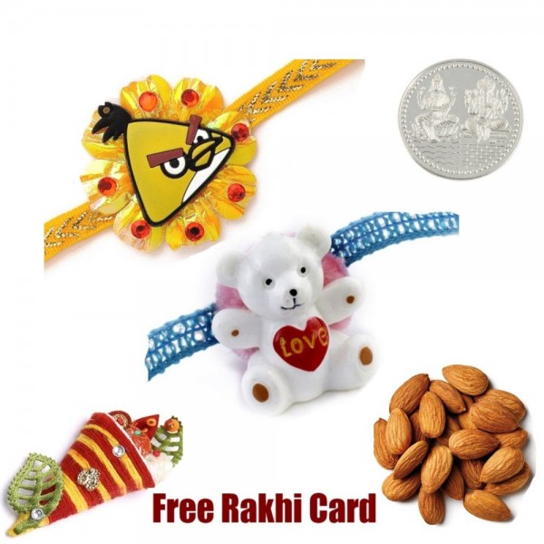 Set of 2 Kids Rakhis with 50 grams Almonds