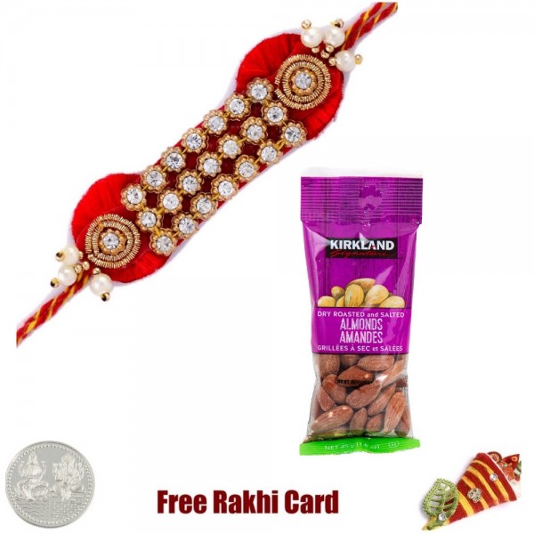 Zardosi Rakhi with 50 grams Almonds