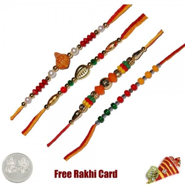 Set of 4 Beads Rakhi