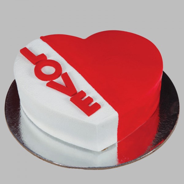 Buy/Send Red Velvet Heart Cake Half Kg Online- FNP