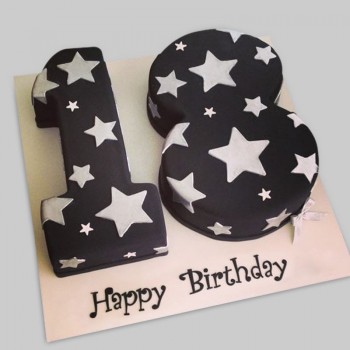 3 Kg 18th Birthday Theme Chocolate Fondant Number Cake