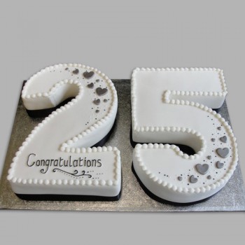 3 Kg 25th Anniversary Theme Vanilla Cream Number Cake