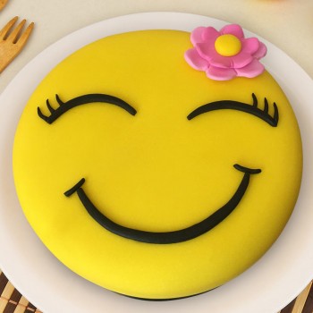 1 Kg Emoji Face Chocolate Fondant Cake for Women