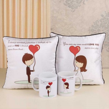 Printed Cushions and Mug for Couple