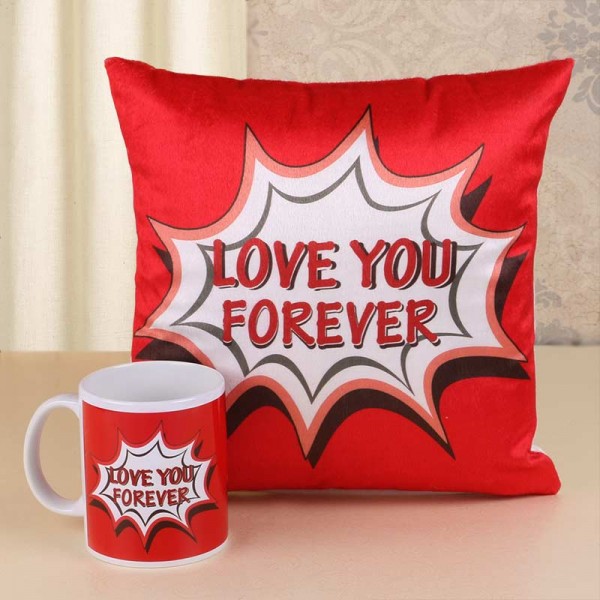 Love You Forever Mug and Cushion