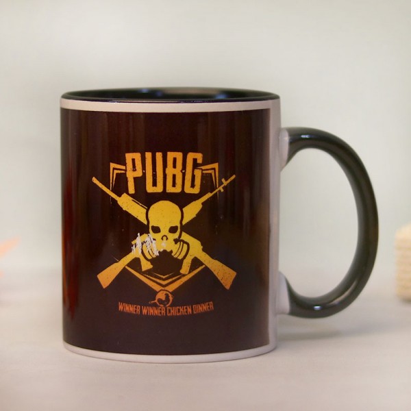 One PUBG Theme Personalised Black Handle Mug