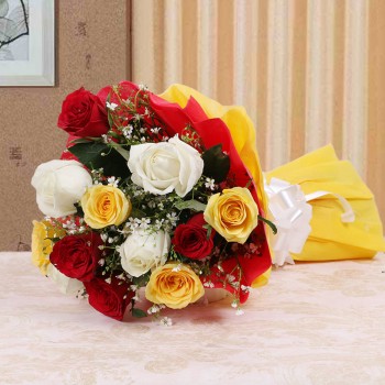 10 Assorted Roses with Special Paper Packing