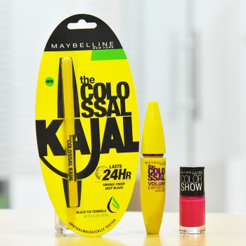 Maybelline Kajal with Colossal Glamour and Nail Paint