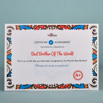 Worlds Best Brother Printed Certificate
