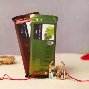 Personalised Muscle BRO rakhi with chocolates