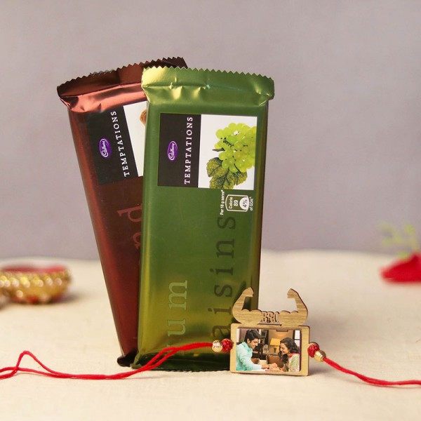 Personalised Muscle BRO rakhi with chocolates