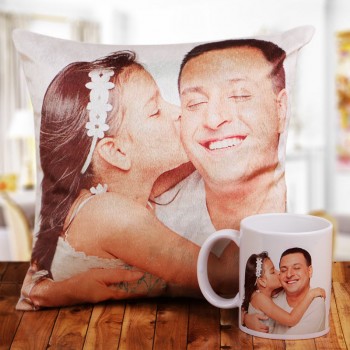 Personalised Cushion and Coffee Mug for Dad