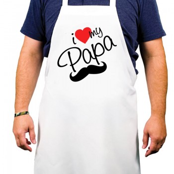 I Love u Papa Printed Apron