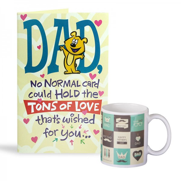 Happy Fathers Day Mug and Greeting Card