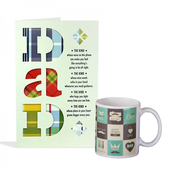 Happy Fathers Day Mug with Greeting Card