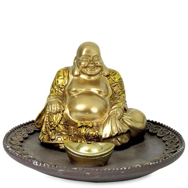 Sitting Laughing Buddha Incense Holder