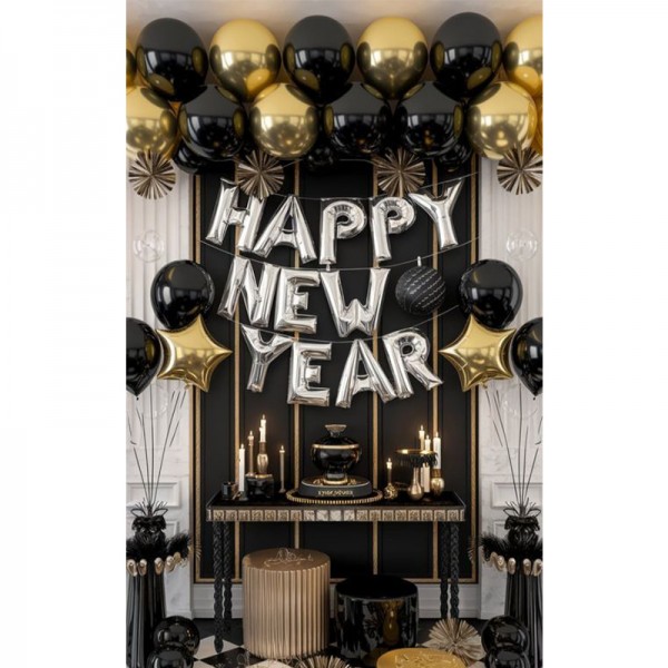 Golden Glitter Celebration Balloons