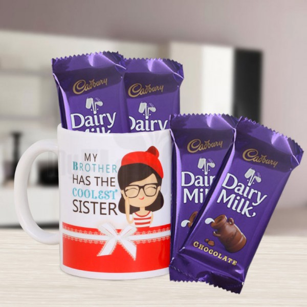 Printed Mug with Dairy Milk Chocolate for Sister