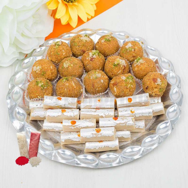 Sweets in Silver Thali