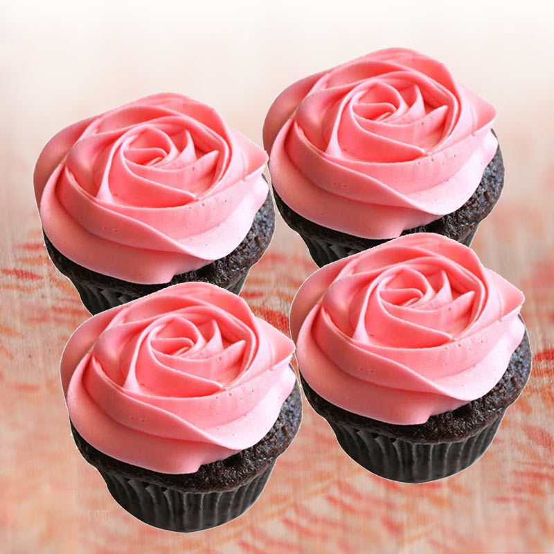 Pink Rose Cup Cakes MyFlowerTree Pink Rose Cup Cakes MyFlowerTree