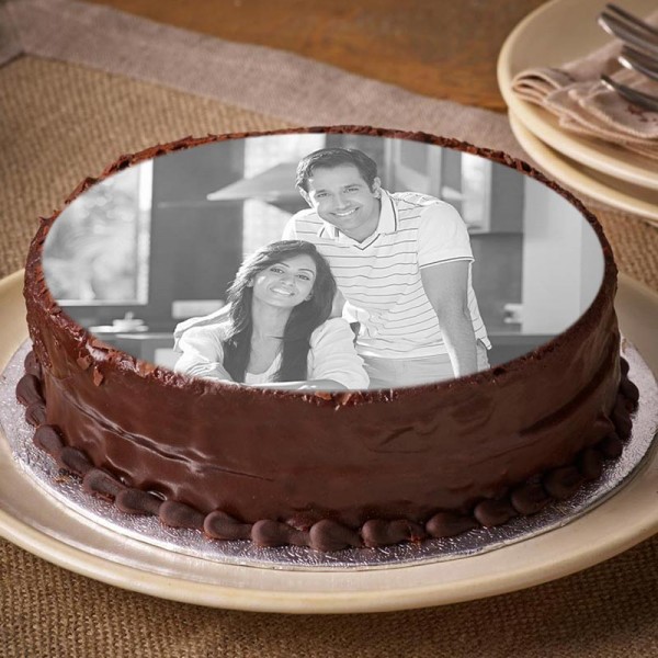 One Kg Photo Printed Chocolate Cream Cake