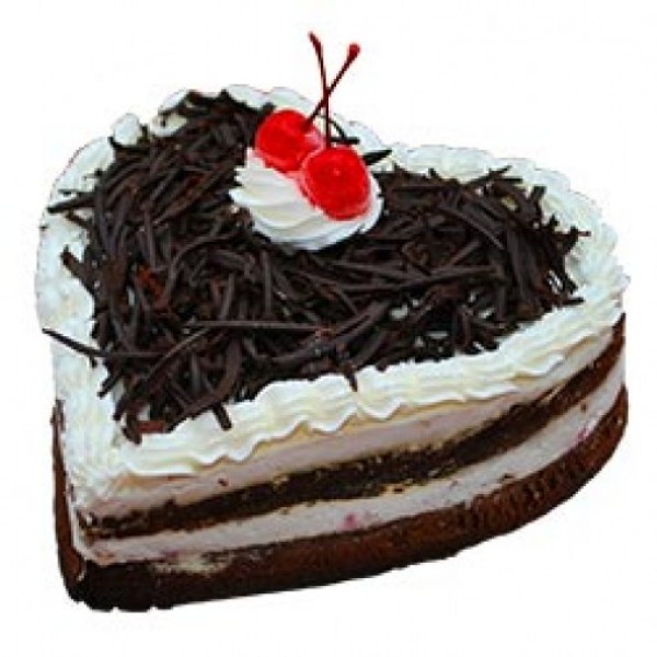 1 Kg Heart Shape Eggless Black Forest Cake
