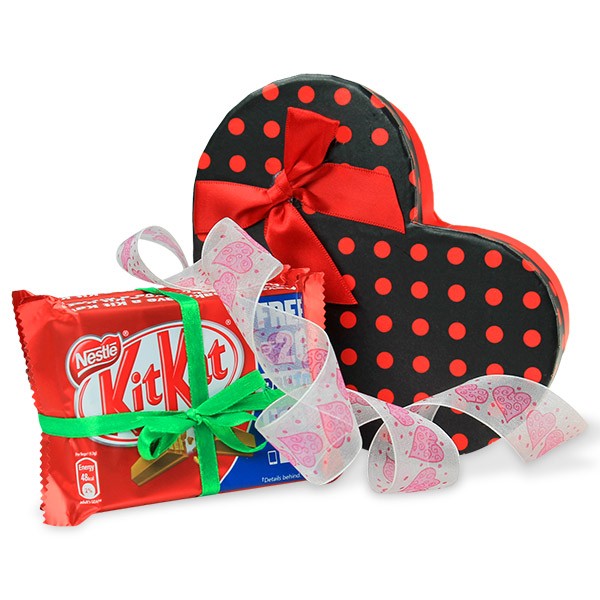 Heart Chocolate Box and Kitkat Hamper