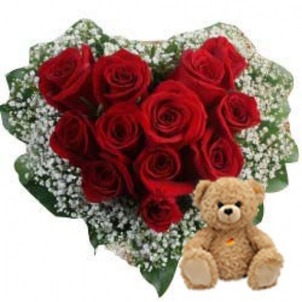 Heart Roses n Teddy